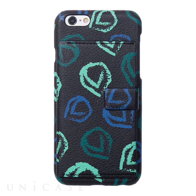 【iPhone6s/6 ケース】Crayon Back cover (Black+Mint)