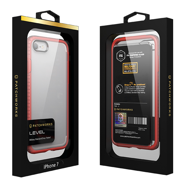 【iPhone8/7 ケース】Level Case (Red/Clear)サブ画像