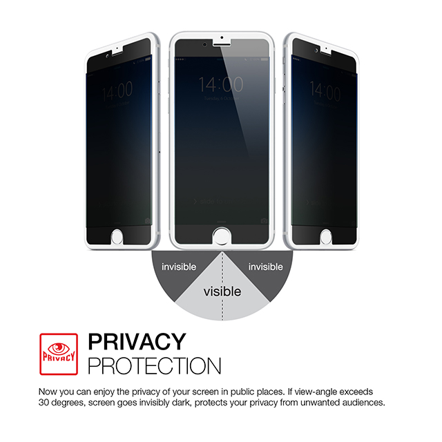 【iPhone8 Plus/7 Plus フィルム】ITG Privacy - Impossible Tempered Glassサブ画像