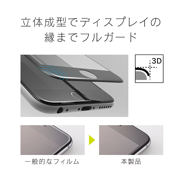 【iPhone7 フィルム】FLEX 3D 立体成型フレームガラス (ブラック)サブ画像