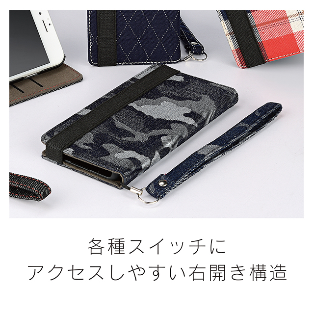 【iPhone7/6s/6 ケース】Libro マグネットレスフリップケース (ブラックデニム)サブ画像