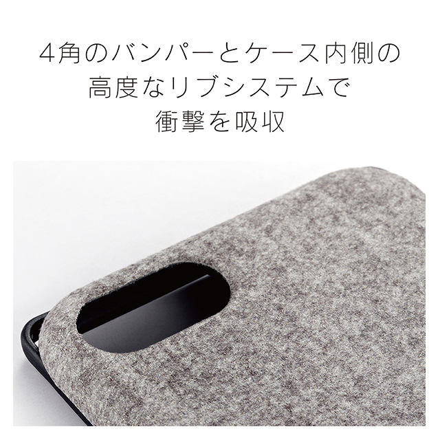 【iPhoneSE(第3/2世代)/8/7 ケース】Fablex 衝撃吸収ファブリックケース (メランジグレー)goods_nameサブ画像