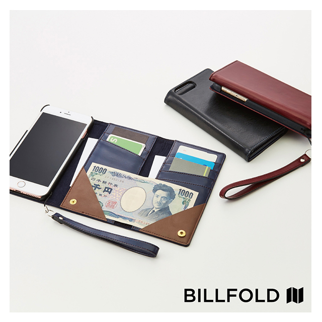 【iPhone8 Plus/7 Plus ケース】Billfold フリップノートカードケース (ワインレッド)goods_nameサブ画像