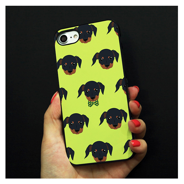 【iPhoneSE(第3/2世代)/8/7 ケース】ブラックケース (Fashionable Dog ダックスフンド)サブ画像