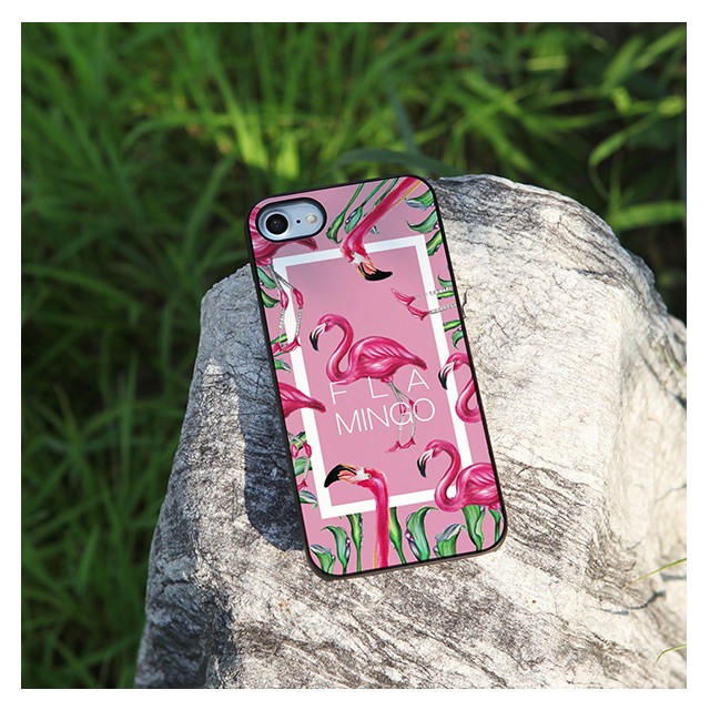 【iPhoneSE(第3/2世代)/8/7 ケース】ブラックケース (FLAMINGO SQUARE ピンク)goods_nameサブ画像