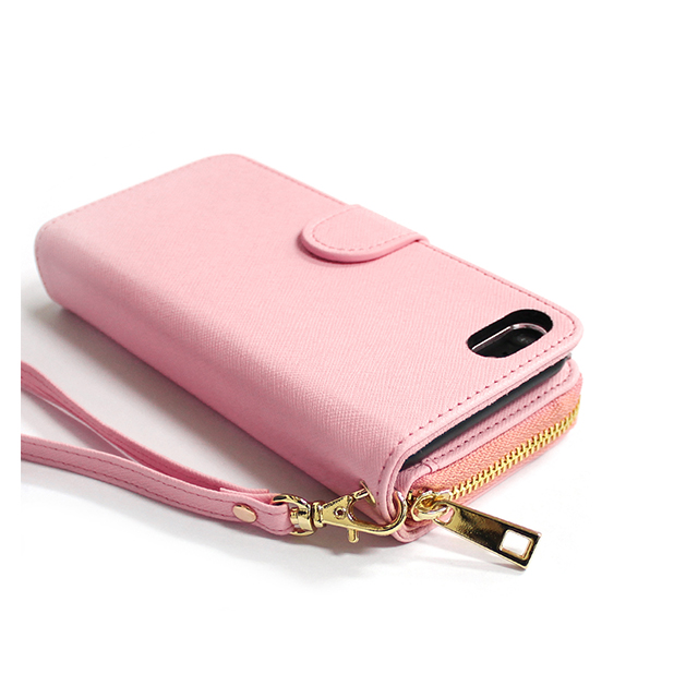 【iPhoneSE(第3/2世代)/8/7 ケース】Zipper お財布付きダイアリーケース (ピンク)goods_nameサブ画像