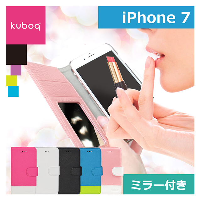 【iPhone8/7 ケース】kuboq 手帳型ケース 鏡付き (ブラック)goods_nameサブ画像