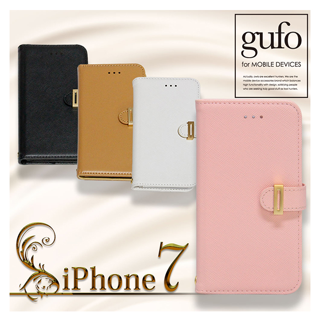 【iPhone8/7 ケース】gufo 手帳型ケース 金具付き (ブラック)goods_nameサブ画像