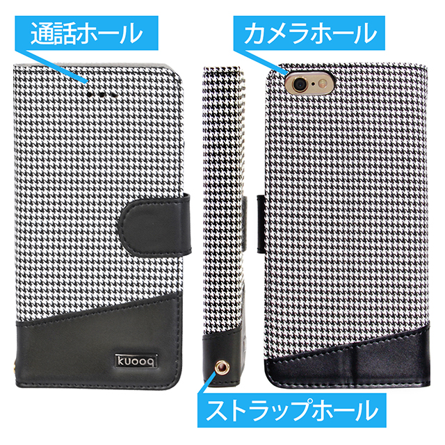 【iPhone8 Plus/7 Plus ケース】kuboq 手帳型ケース 千鳥格子柄goods_nameサブ画像