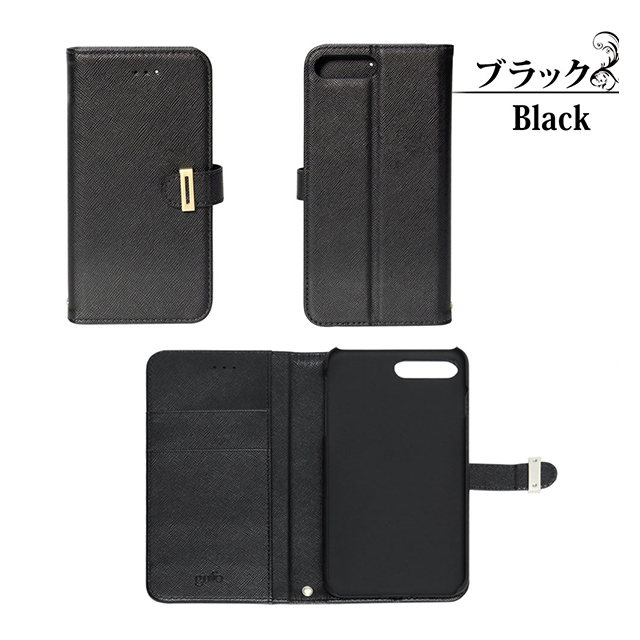 【iPhone8 Plus/7 Plus ケース】gufo 手帳型ケース 金具付き (ブラック)goods_nameサブ画像