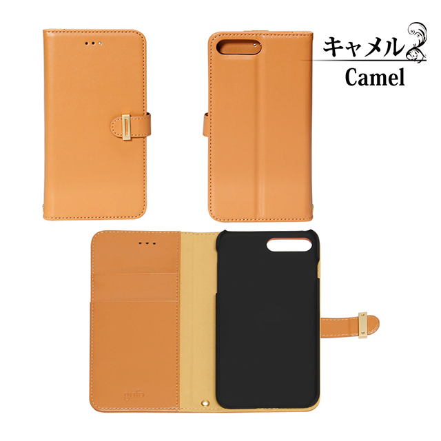 【iPhone8 Plus/7 Plus ケース】gufo 手帳型ケース 金具付き (キャメル)goods_nameサブ画像