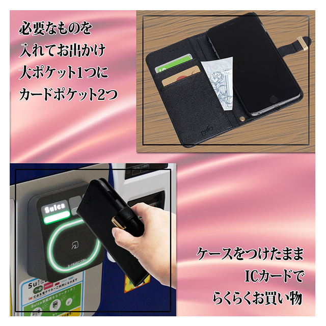 【iPhone8 Plus/7 Plus ケース】gufo 手帳型ケース 金具付き (キャメル)goods_nameサブ画像