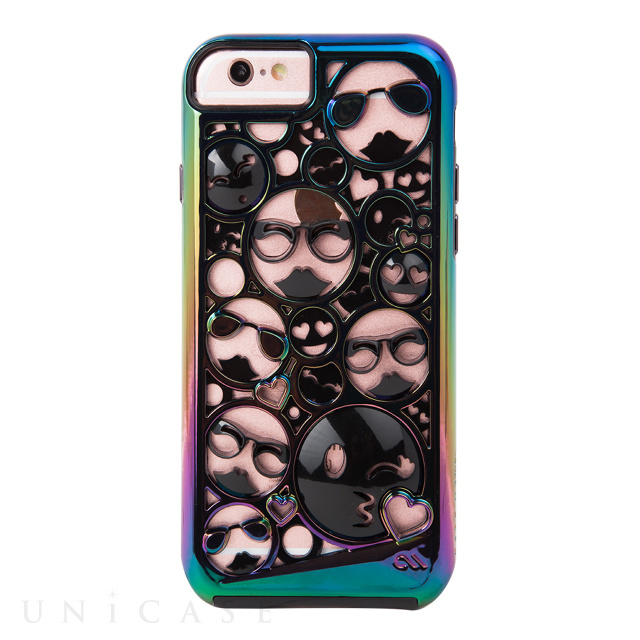 【iPhoneSE(第3/2世代)/8/7/6s/6 ケース】Tough Layers Case (Emoji/Iridescent/Black)