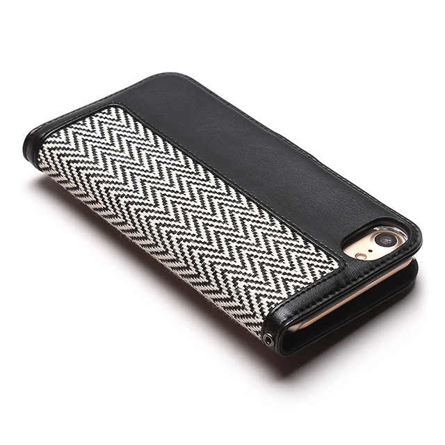 【iPhoneSE(第3/2世代)/8/7 ケース】Herringbone Diary (ブラック)goods_nameサブ画像