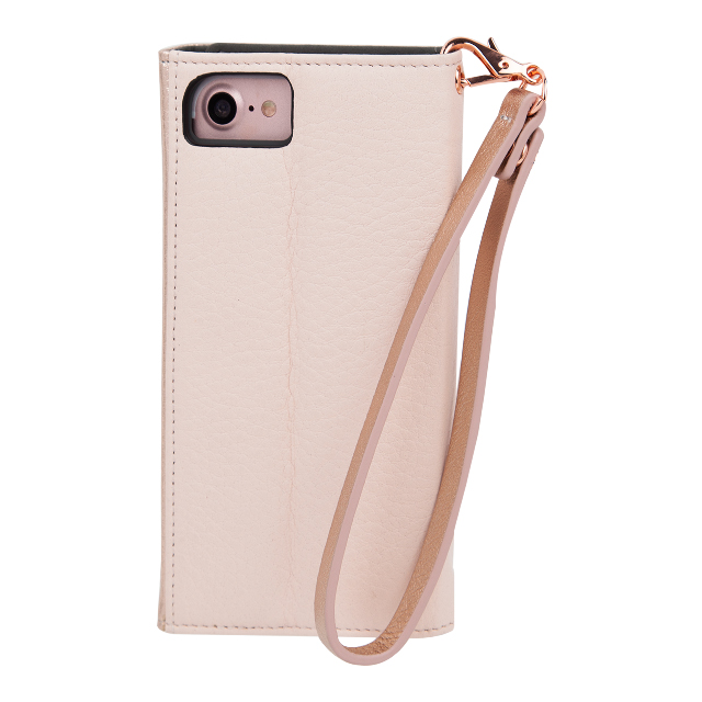 【iPhoneSE(第3/2世代)/8/7/6s/6 ケース】Leather Folio Wristlet Case (Rose Gold)サブ画像