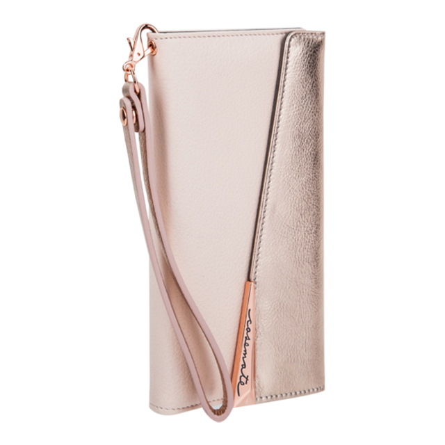 【iPhoneSE(第3/2世代)/8/7/6s/6 ケース】Leather Folio Wristlet Case (Rose Gold)goods_nameサブ画像