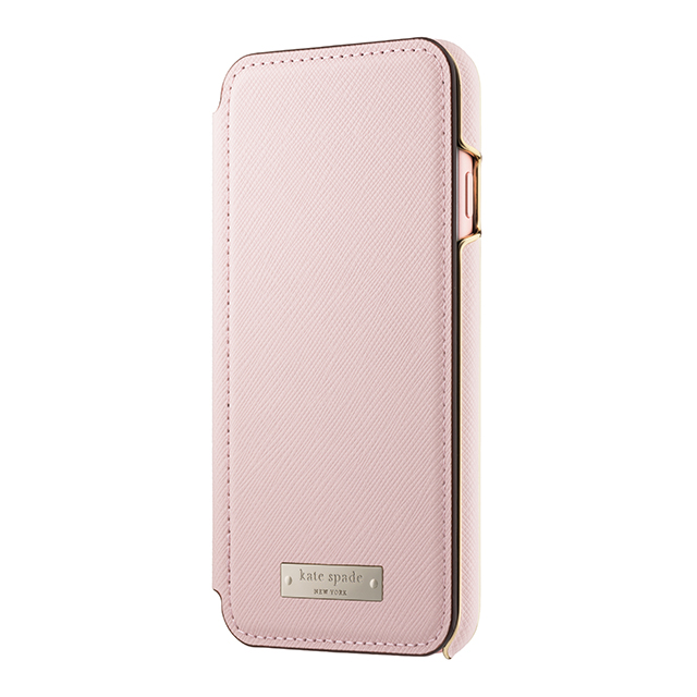 【iPhoneSE(第2世代)/8/7 ケース】Folio Case (Saffiano Rose Quartz/Gold Logo Plate)サブ画像