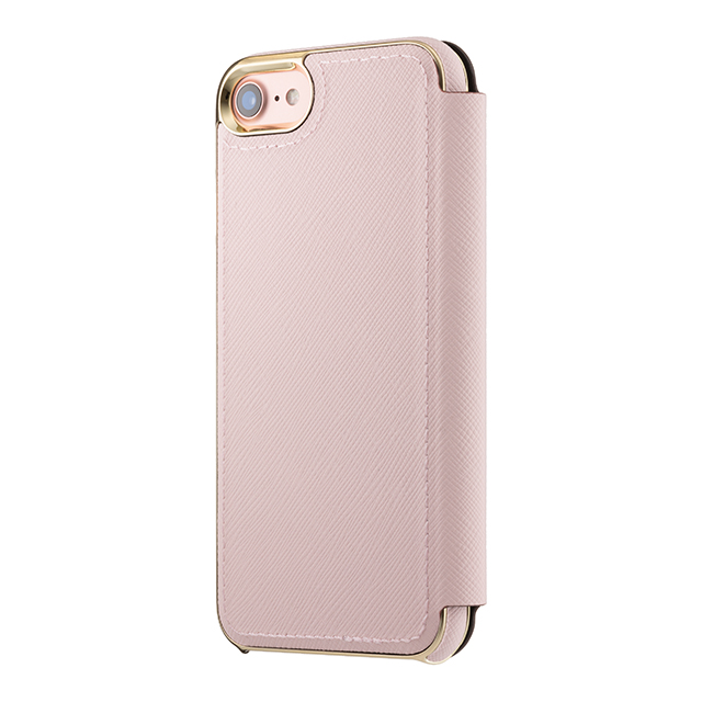 【iPhoneSE(第2世代)/8/7 ケース】Folio Case (Saffiano Rose Quartz/Gold Logo Plate)サブ画像