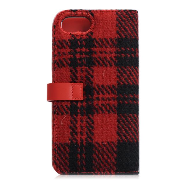 【iPhoneSE(第3/2世代)/8/7 ケース】Harris Tweed Diary (レッド×ブラック)サブ画像