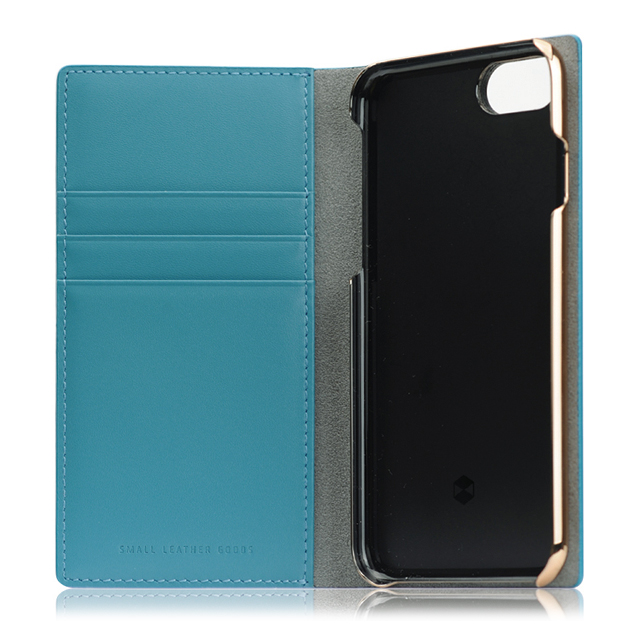 【iPhoneSE(第3/2世代)/8/7 ケース】Calf Skin Leather Diary (ブルー)サブ画像