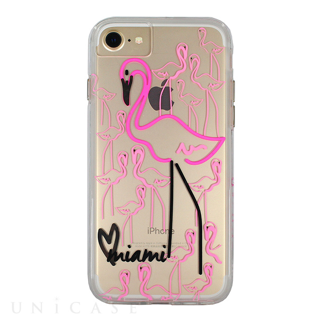 【iPhoneSE(第3/2世代)/8/7/6s/6 ケース】Hybrid Tough Naked Case Designers CITY Prints (MIAMI/FLAMINGO)