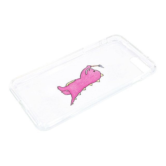 【iPhone7 Plus ケース】ソフトクリアケース (お絵かきザウルス/ピンク)goods_nameサブ画像