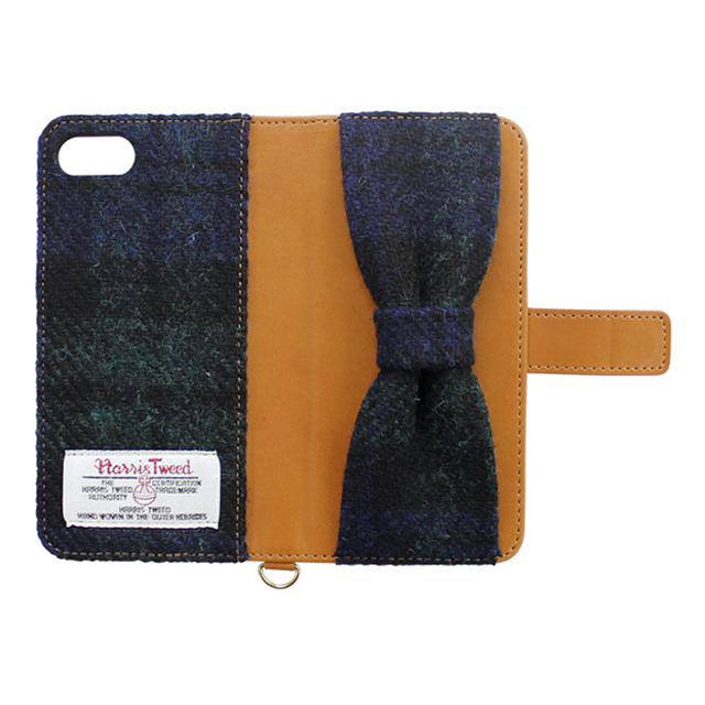 【iPhone8/7 ケース】Diary Cover  Harris Tweed  Ribbon (ブルー)サブ画像