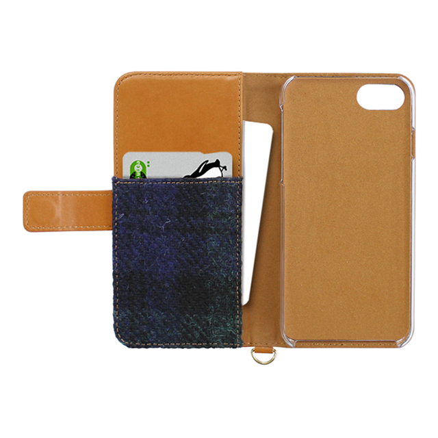 【iPhone8/7 ケース】Diary Cover  Harris Tweed  Ribbon (ブルー)サブ画像