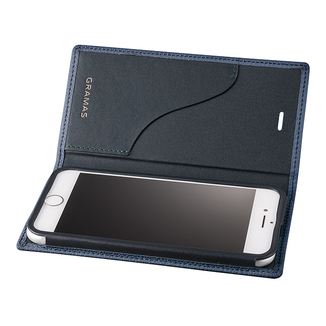 【iPhone8/7 ケース】Shrunken-calf Leather Case (Navy)サブ画像