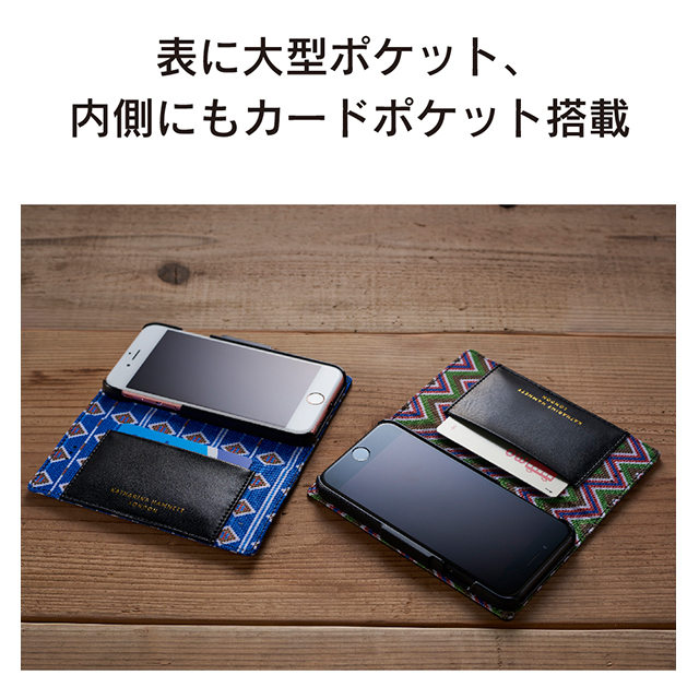 【iPhoneSE(第3/2世代)/8/7/6s/6 ケース】KATHARINE HAMNETT LONDON フリップケース (ブルー)goods_nameサブ画像