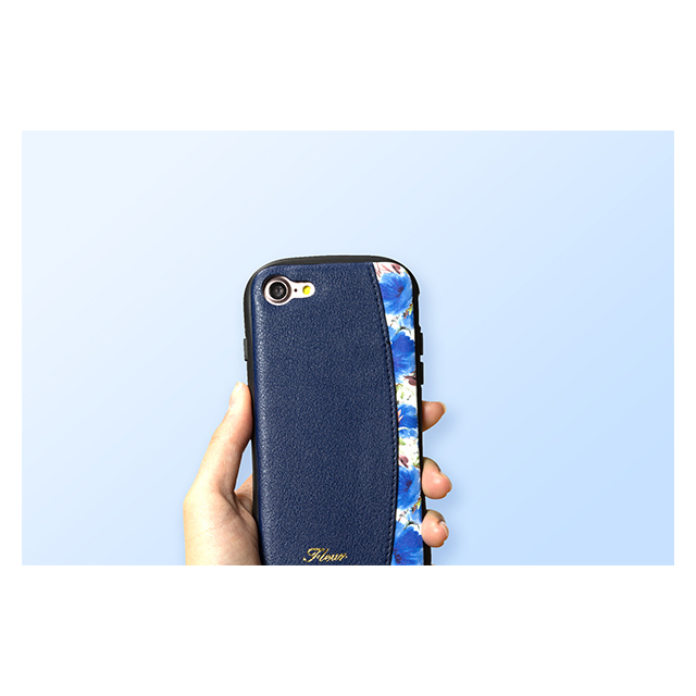 【iPhoneSE(第3/2世代)/8/7 ケース】プロテクターポケットケース ”Fleur” (Navy)サブ画像