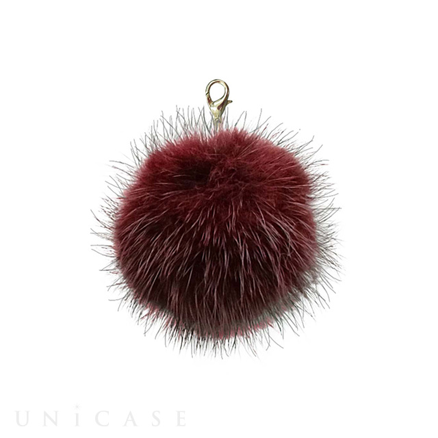 Bloem Fur pompom charm (Wine red)