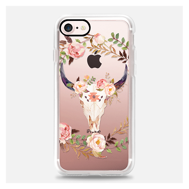 【iPhoneSE(第2世代)/8/7 ケース】Watercolour Floral Bull Skullサブ画像