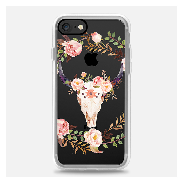 【iPhoneSE(第2世代)/8/7 ケース】Watercolour Floral Bull Skullサブ画像