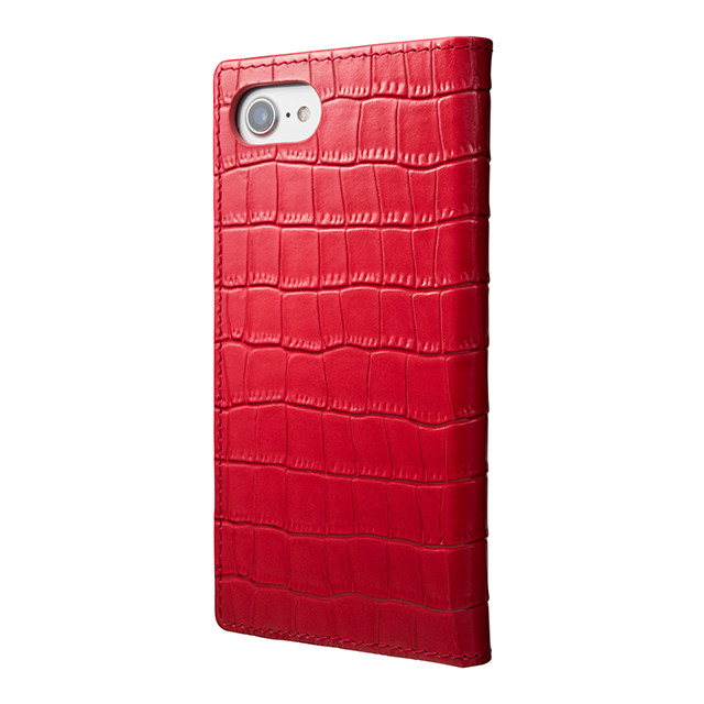 【iPhone8/7 ケース】Croco Patterned Full Leather Case (Red)goods_nameサブ画像