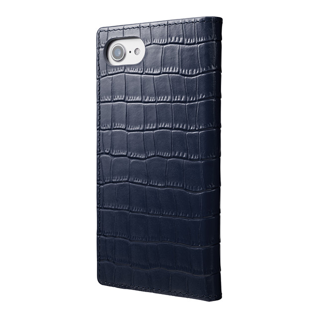 【iPhone8/7 ケース】Croco Patterned Full Leather Case (Navy)goods_nameサブ画像