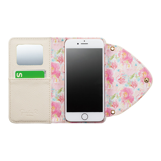 【iPhoneSE(第3/2世代)/8/7/6s/6 ケース】GIRLSi フラワー三つ折りダイアリーカバー (アイボリー)goods_nameサブ画像