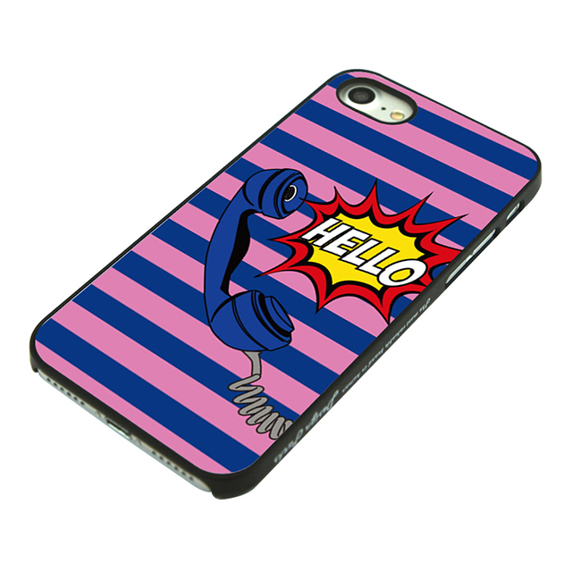 【iPhoneSE(第3/2世代)/8/7 ケース】ブラックケース Hello (ブルー)goods_nameサブ画像