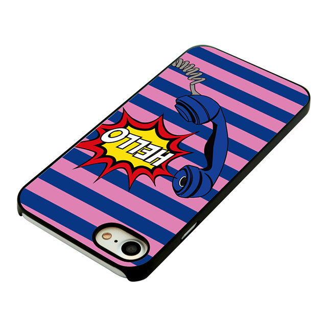 【iPhoneSE(第3/2世代)/8/7 ケース】ブラックケース Hello (ブルー)goods_nameサブ画像