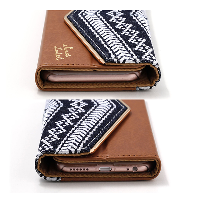 【iPhone8/7/6s/6 ケース】Folklore Denim Case (キャメル)サブ画像