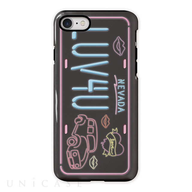 【iPhoneSE(第2世代)/8/7 ケース】タフケース Collaborn オリジナル (Numberplate_neon_NEVADA)