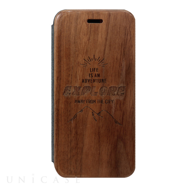 【iPhoneSE(第3/2世代)/8/7/6s/6 ケース】Walnut Flip Case (Explore)