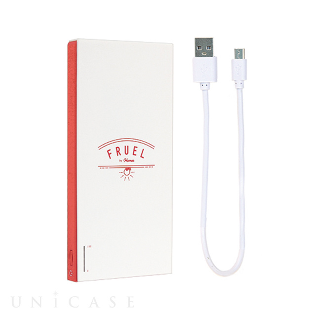 FRUEL モバイルバッテリー 6000mAh (ホワイト/ホットピンク)