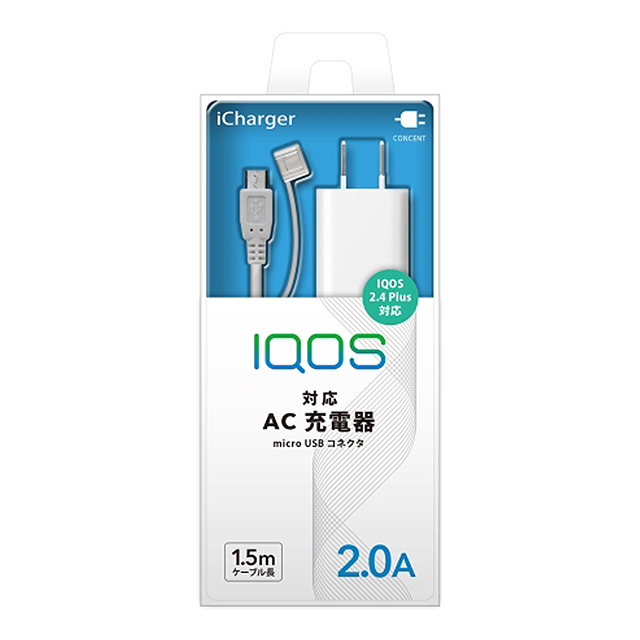 IQOS用 AC充電器 出力2.0A micro USB コネクタ ケーブル長1.5m (ホワイト)goods_nameサブ画像