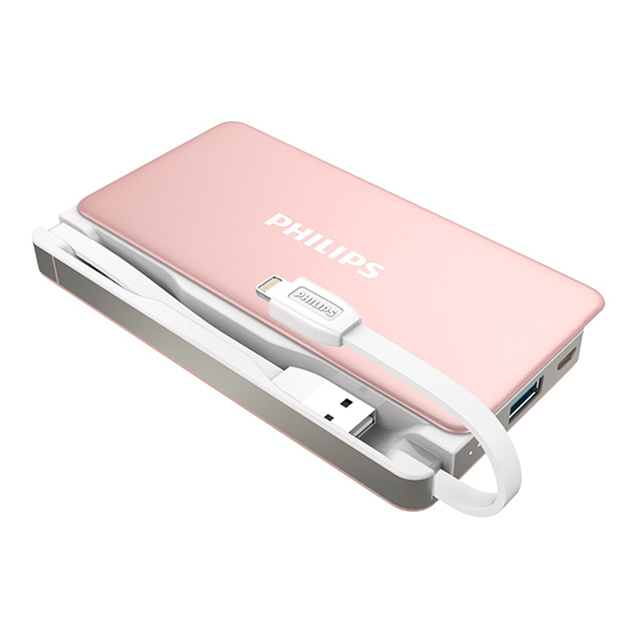 モバイルバッテリー 6,000mAh MFI認証Lightning：1A＋1ポート出力：2.1A (ローズゴールド)goods_nameサブ画像