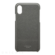 【iPhoneXS/X ケース】“EURO Passione” Shell PU Leather Case (Gunmetal Gray)