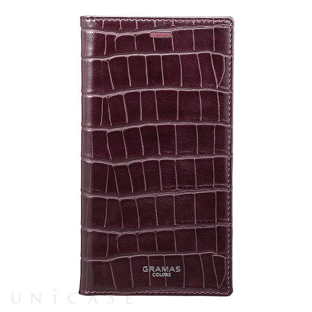 【iPhoneXS/X ケース】“EURO Passione Croco” Book PU Leather Case (Wine)