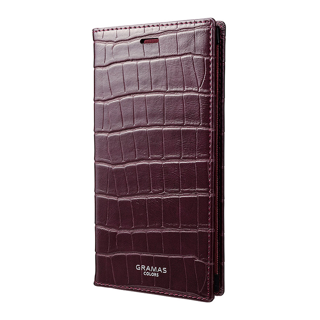 【iPhoneXS/X ケース】“EURO Passione Croco” Book PU Leather Case (Wine)goods_nameサブ画像