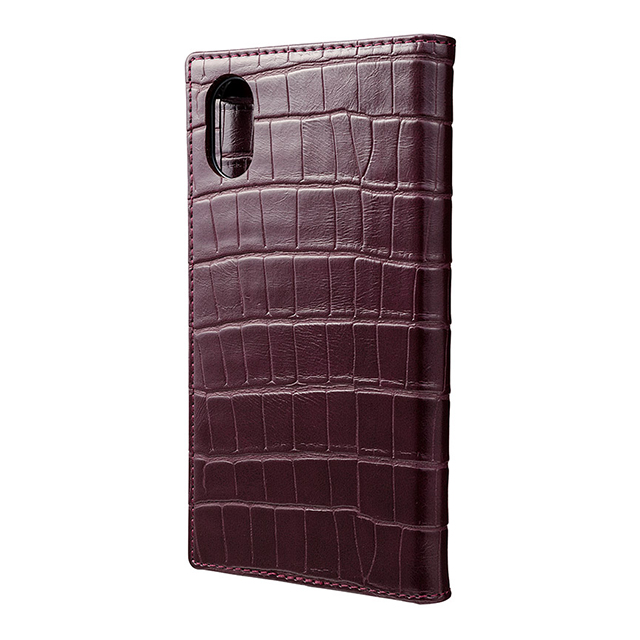 【iPhoneXS/X ケース】“EURO Passione Croco” Book PU Leather Case (Wine)サブ画像