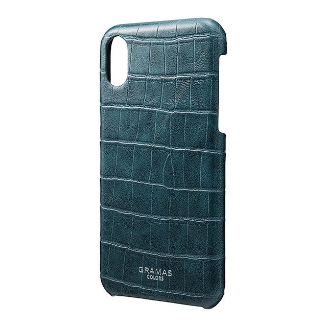 【iPhoneXS/X ケース】“EURO Passione Croco” Shell PU Leather Case (Navy)サブ画像